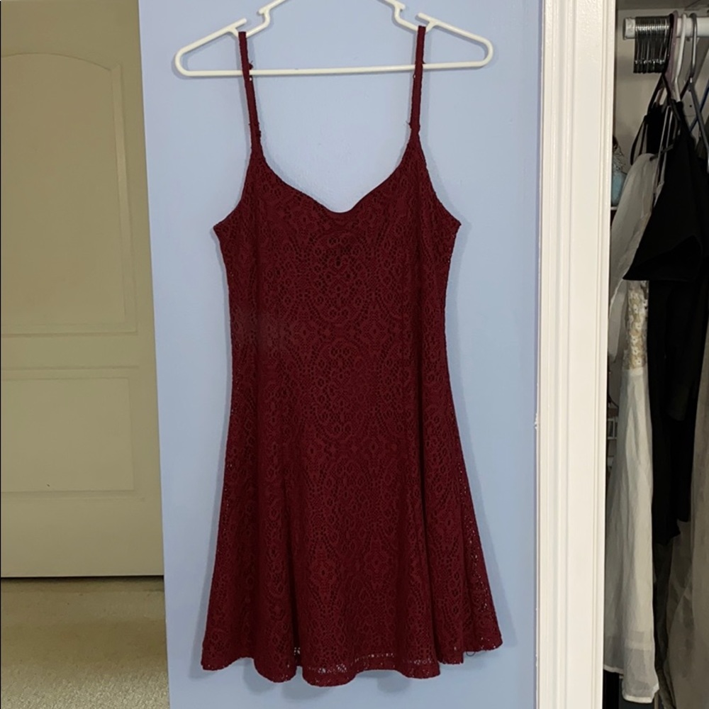 maroon lace dress